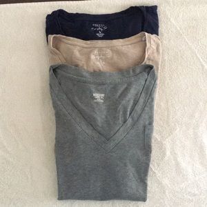 Bundle of 3 EUC Neutral V-neck Tees, L and XL
